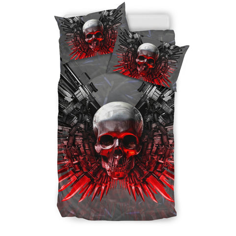 Gun And Skull Art Print Bedding Set