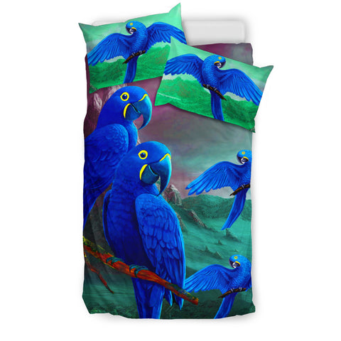 Hyacinth Macaw Parrot Art Print Bedding Set