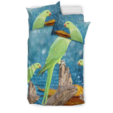 Rose Ringed Parakeet Print Bedding Set