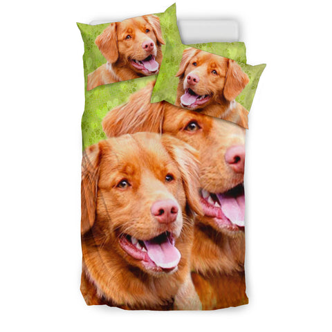 Lovely Nova Scotia Duck Tolling Retriever Dog Print Bedding Set