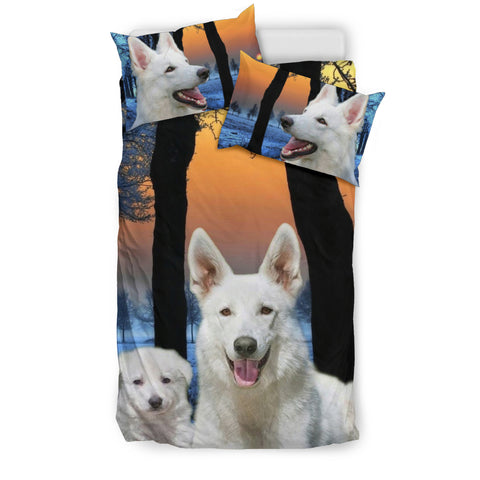 Cute White Shepherd Dog Print Bedding Set