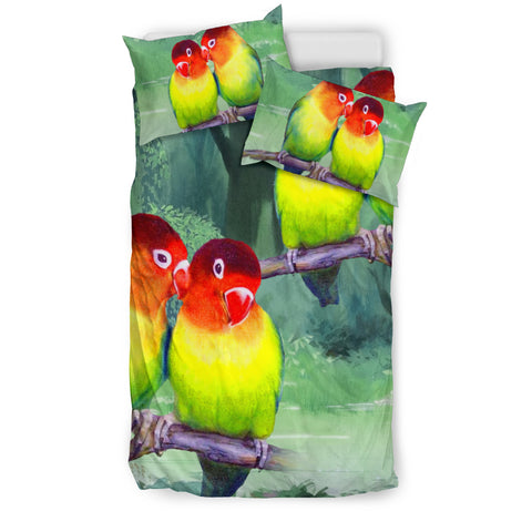 Beautiful Love Birds Print Bedding Set