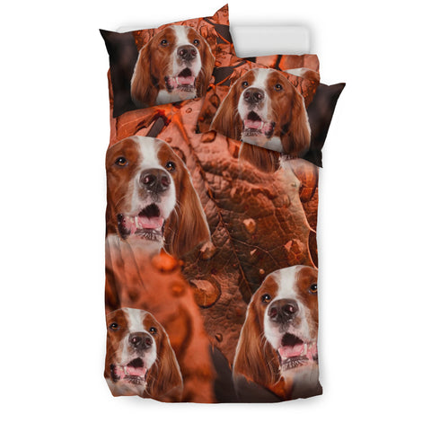 Cute Irish Red and White Setter Print Bedding Set