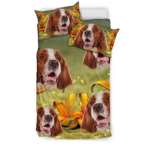 Lovely Irish Red and White Setter Dog Print Bedding Set