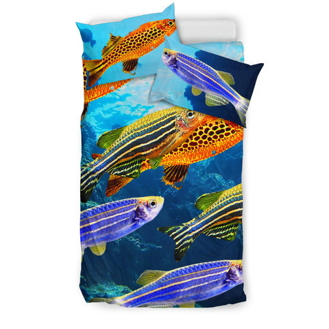 Slender Danios Fish Print Bedding Set