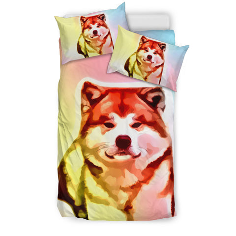 Amazing Colorful Akita Dog Print Bedding Sets