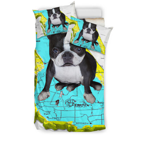 [AI Generated] Boston Terrier From California Bedding Set