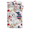 [AI Generated] Maltese Dog Georgia Print Bedding Set