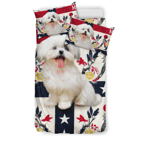 [AI Generated] Cute Maltese Dog Georgia Print Bedding Set