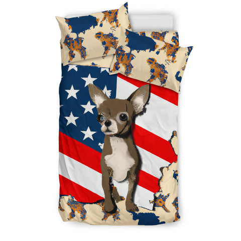 [AI Generated] Chihuahua Dog Pennsylvania Print Bedding Set