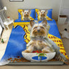 [AI Generated] Yorkie with a bowl from florida Bedding Set