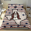 [AI Generated] Basset Hound Texas Bedding Set