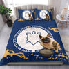 [AI Generated] French Bulldog with a bowl from Massachusetts Bedding Set