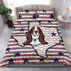 [AI Generated] Basset Hound Texas Bedding Set