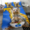 [AI Generated] Yorkie with a bowl from florida Bedding Set