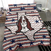 [AI Generated] Basset Hound Texas Bedding Set