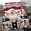 [AI Generated] Cute Maltese Dog Georgia Print Bedding Set