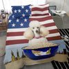 [AI Generated] Poodle with a bowl from New York Bedding Set