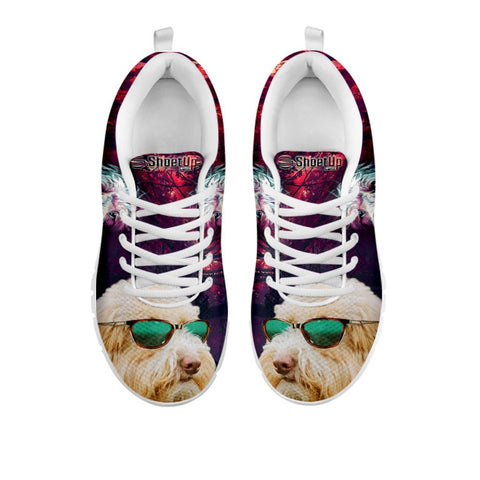 Cute Goldendoodle With Glasses Print Running Shoes For Women For 24 Hours Only