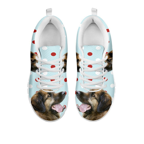 Amazing Leonberger With Red White dots Print Running Shoes For WomenFor 24 Hours Only