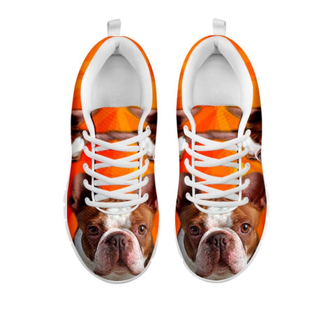 Cute Red Boston Terrier Sneakers For WomenFor 24 Hours Only