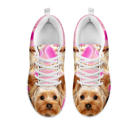 Yorkshire Terrier On Pink Print Running Shoes For Women For 24 Hours Only
