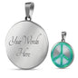 Glowing Peace Sign Print Luxury Necklace