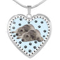 Irish Wolfhound Dog Print Heart Pendant Luxury Necklace