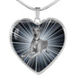Italian Greyhound Dog Print Heart Pendant Luxury Necklace