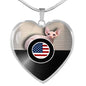 Sphynx Cat Print Heart Pendant Luxury Necklace