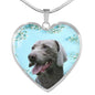 Weimaraner Dog Print Heart Pendant Luxury Necklace