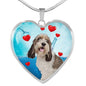 Petit Basset Griffon Vendeen Print Heart Pendant Luxury Necklace