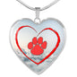 Paws Print Heart Pendant Luxury Necklace
