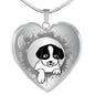 Cute Pet Art Print Heart Pendant Luxury Necklace