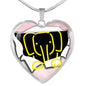 Cute Baby Elephant Art Print Heart Charm Necklaces