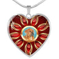 Tosa Inu Dog Print Heart Pendant Luxury Necklace