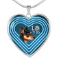Miniature Pinscher Dog Print Heart Charm Necklaces