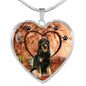 Hovawart Print Heart Pendant Luxury Necklace