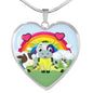 Cute Cow Print Heart Pendant Luxury Necklace
