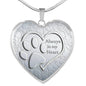 Paws Art Print Heart Pendant Luxury Necklace
