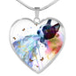 Amazing Colorful Boston Terrier Print Heart Pendant Luxury Necklace