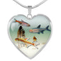 Glowlight Tetra Print Heart Charm Necklace