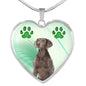Cute Weimaraner Print Heart Pendant Luxury Necklace