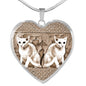 Oriental Shorthair Cat Print Heart Pendant Luxury Necklace