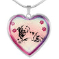 Golden Retriever Dog Print Heart Charm Necklaces