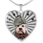 Dandie Dinmont Terrier Print Heart Pendant Luxury Necklace
