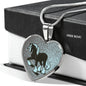 Clydesdale Horse Print Heart Pendant Luxury Necklace