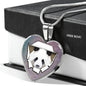 Amazing Panda Vector Art Print Heart Charm Necklaces