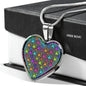 Colorful Paws Print Heart Charm Necklaces