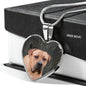 South African Boerboel Dog Print Heart Pendant Luxury Necklace